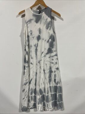 Sleeveless Tie-Dye Maxi Dress - Gray/White